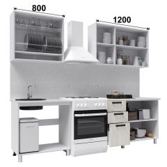 Кухня ДИОР 2 м со стеклом (белый/дуб крафт белый) в Ревде - revda.mebel24.online | фото 2