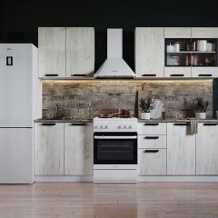 Кухня ДИОР 2 м со стеклом (белый/дуб крафт белый) в Ревде - revda.mebel24.online | фото