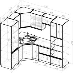 Кухонный гарнитур Адажио оптима 1800х2400 мм в Ревде - revda.mebel24.online | фото 2