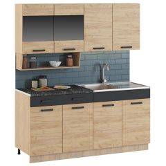Кухонный гарнитур Алиса 13 (Дуб Сонома/Золотой) 1600 в Ревде - revda.mebel24.online | фото 2