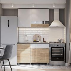 Кухонный гарнитур КГ-4 (1200) Белый/Дуб Сонома в Ревде - revda.mebel24.online | фото
