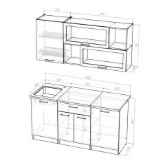 Кухонный гарнитур Лариса стандарт 1 1600 мм в Ревде - revda.mebel24.online | фото 2