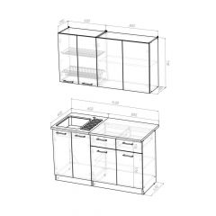 Кухонный гарнитур Лоретта медиум 1400 мм в Ревде - revda.mebel24.online | фото 2