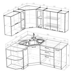 Кухонный гарнитур Лоретта оптима 1500х1800 мм в Ревде - revda.mebel24.online | фото 2