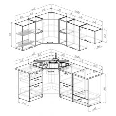 Кухонный гарнитур Надежда оптима 4 1400х2000 мм в Ревде - revda.mebel24.online | фото 2