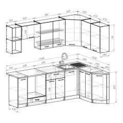 Кухонный гарнитур Надежда прайм 5 2300х1500 мм в Ревде - revda.mebel24.online | фото 2