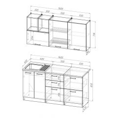 Кухонный гарнитур Надежда стандарт 4 1600 мм в Ревде - revda.mebel24.online | фото 2