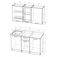 Кухонный гарнитур Ольга медиум 1 1400 мм в Ревде - revda.mebel24.online | фото 2