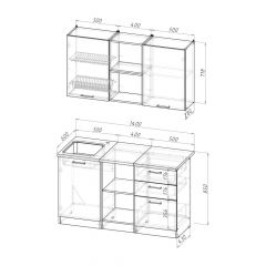 Кухонный гарнитур Ольга медиум 4 1400 мм в Ревде - revda.mebel24.online | фото 2