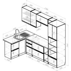 Кухонный гарнитур Сюита мега прайм 1500х2700 мм в Ревде - revda.mebel24.online | фото 2