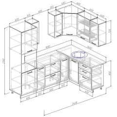 Кухонный гарнитур угловой Бланка 2400х1600 (Стол. 26мм) в Ревде - revda.mebel24.online | фото 3