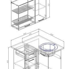 Кухонный гарнитур угловой Вегас 1000*1000 (Стол. 26мм) в Ревде - revda.mebel24.online | фото 2