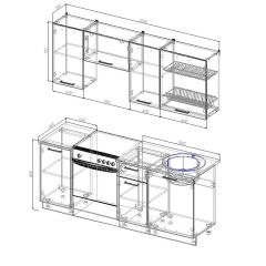 Кухонный гарнитур Вегас 2000 (Стол. 26мм) в Ревде - revda.mebel24.online | фото 3