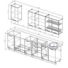 Кухонный гарнитур Вегас 2800 (Стол. 26мм) в Ревде - revda.mebel24.online | фото 2