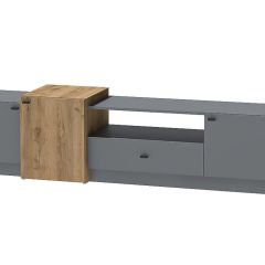 Квадро Т-1 Тумба под ТВ (ЛДСП графит-дуб крафт золотой) в Ревде - revda.mebel24.online | фото