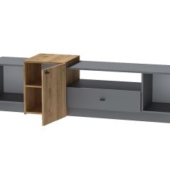 Квадро Т-1 Тумба под ТВ (ЛДСП графит-дуб крафт золотой) в Ревде - revda.mebel24.online | фото 2