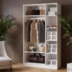 ЛАРС Шкаф комбинированный 1,2 с зеркалом Белый в Ревде - revda.mebel24.online | фото 2