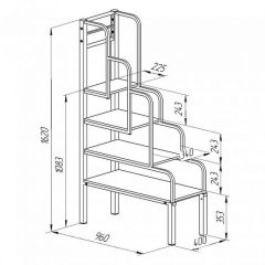 Лестница для металлических кроватей (Черный/Венге) в Ревде - revda.mebel24.online | фото 2