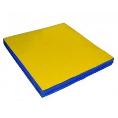 Мат гимнастический 1х1х0,1м цв. синий-желтый в Ревде - revda.mebel24.online | фото 1