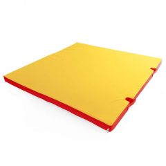 Мат гимнастический 1х1х0,08м с вырезом под стойки цв. красный-желтый в Ревде - revda.mebel24.online | фото