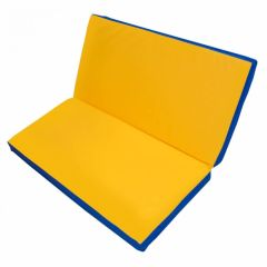 Мат гимнастический 1х1х0,1м складной цв. синий-желтый в Ревде - revda.mebel24.online | фото