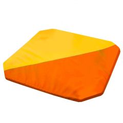 Мат гимнастический 1,3x1,3x0,05м складной скошенные углы цв.оранжевый-желтый в Ревде - revda.mebel24.online | фото