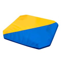 Мат гимнастический 1,3x1,3x0,05м складной скошенные углы цв.синий-желтый в Ревде - revda.mebel24.online | фото 1