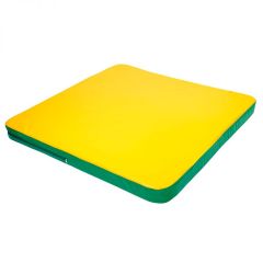 Мат гимнастический 1,36х1,36х0,08м складной закругленные углы цв. зеленый-желтый (для ДСК Игрунок) в Ревде - revda.mebel24.online | фото 1