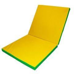 Мат гимнастический 2х1х0,08м складной цв. зеленый-желтый в Ревде - revda.mebel24.online | фото 1