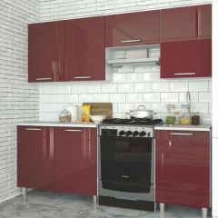 Модульная кухня Танго бордо в Ревде - revda.mebel24.online | фото