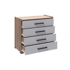 Модульная Спальня Соната (Белый/Дуб Крафт Золотой) в Ревде - revda.mebel24.online | фото 3