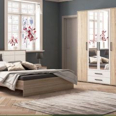 Модульная Спальня Соната (Белый/Дуб сонома) в Ревде - revda.mebel24.online | фото