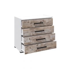 Модульная Спальня Соната (Белый/Дуб юкон) в Ревде - revda.mebel24.online | фото 2