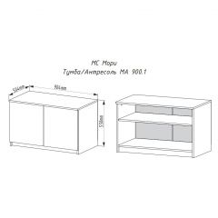 МОРИ МА 900.1 Антресоль/Тумба (графит) в Ревде - revda.mebel24.online | фото 3