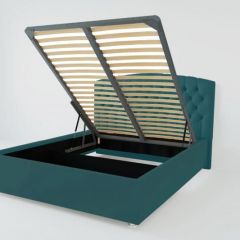 Кровать Берлин с ПМ 1200 (велюр бирюзовый) в Ревде - revda.mebel24.online | фото 2