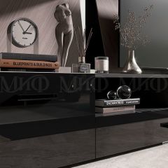 НИКОЛЬ Тумба ТВ (Черный глянец/Черный) в Ревде - revda.mebel24.online | фото 3