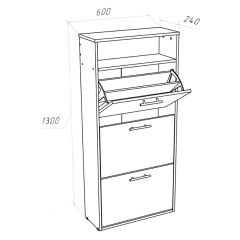 Обувница 3 секции (дуб сонома) в Ревде - revda.mebel24.online | фото 3