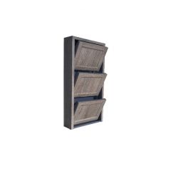 Обувница Комфорт Ф 002 Фасад 3D Гармонь ребро (3 секции) в Ревде - revda.mebel24.online | фото