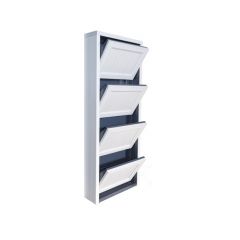 Обувница Комфорт Ф 002 Фасад 3D Гармонь ребро (4 секции) в Ревде - revda.mebel24.online | фото