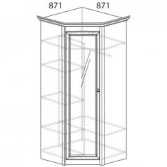 Шкаф угловой №641 "Флоренция" Фасад глухой (угол 871*871) Дуб оксфорд в Ревде - revda.mebel24.online | фото 2