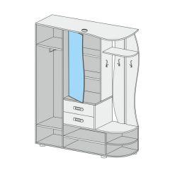 Прихожая Иннэс-1 вариант-1.6 Правая (венге/дуб белфорт) в Ревде - revda.mebel24.online | фото 2