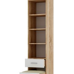 ИТАЛИЯ П1Я-400 Пенал с пуфом (Дуб сонома/Белый глянец) в Ревде - revda.mebel24.online | фото 2