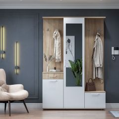 Прихожая ПР 1 (Дуб Сонома/Белый) в Ревде - revda.mebel24.online | фото