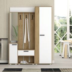 Прихожая Прайм-2 (Дуб Крафт Золотой/Белый Текстурный) в Ревде - revda.mebel24.online | фото