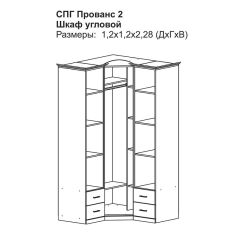 Прованс-2 Шкаф угловой (Итальянский орех/Груша с платиной черной) в Ревде - revda.mebel24.online | фото 2