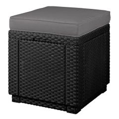 Пуфик Куб с подушкой (Cube with cushion) графит - прохладный серый в Ревде - revda.mebel24.online | фото 1