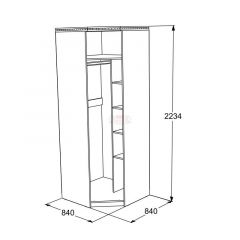 Шкаф 1-но дверный угловой Ольга-13 (840*840) в Ревде - revda.mebel24.online | фото 2