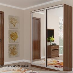 Шкаф №2 1.4-2 Оптима 2300х1404х572 (фасад 2 зеркала) в Ревде - revda.mebel24.online | фото