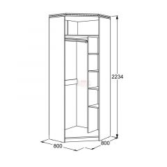 Шкаф 2-х дверный угловой Ольга-13 в Ревде - revda.mebel24.online | фото 2