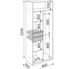 Шкаф 2 двери Глэдис М22 (ЯШС/Белый) в Ревде - revda.mebel24.online | фото 3